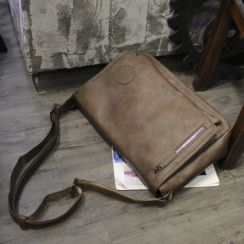 Men's Large Capacity Retro Korean Type Horizontal Men's Shoulder Bag