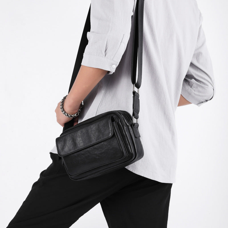 Men's Leather Horizontal Cowhide Soft Business Fashion Men's Bags