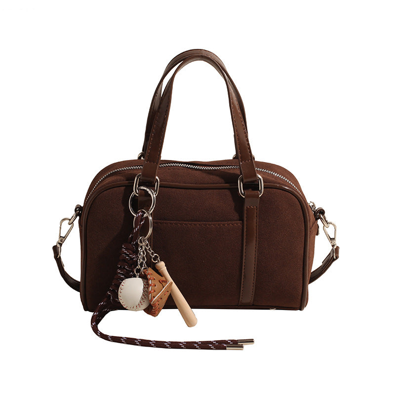 Women's Retro Matte Fashion Bowling Trendy Large Bags
