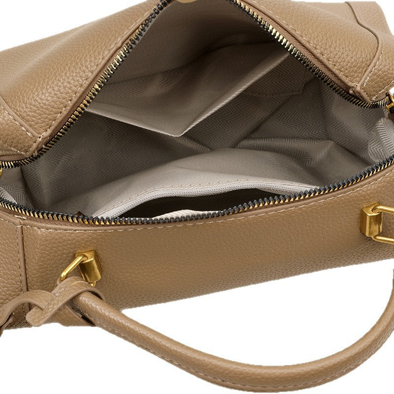 Women's Genuine Leather Boston Practical High-grade Fashionable Hand Holding Bags