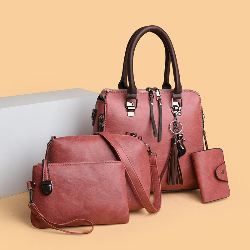 Unique Women's Retro Mother Oil Leather Bags