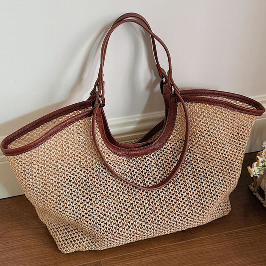 Weaving Large Capacity Female Western Style Tote Bags