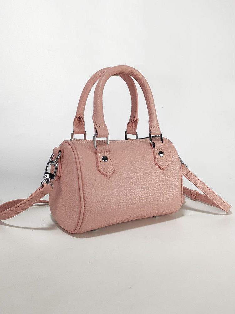 Women's Advanced Texture Outing Genuine Leather Boston Pillow First Layer Cowhide Bags