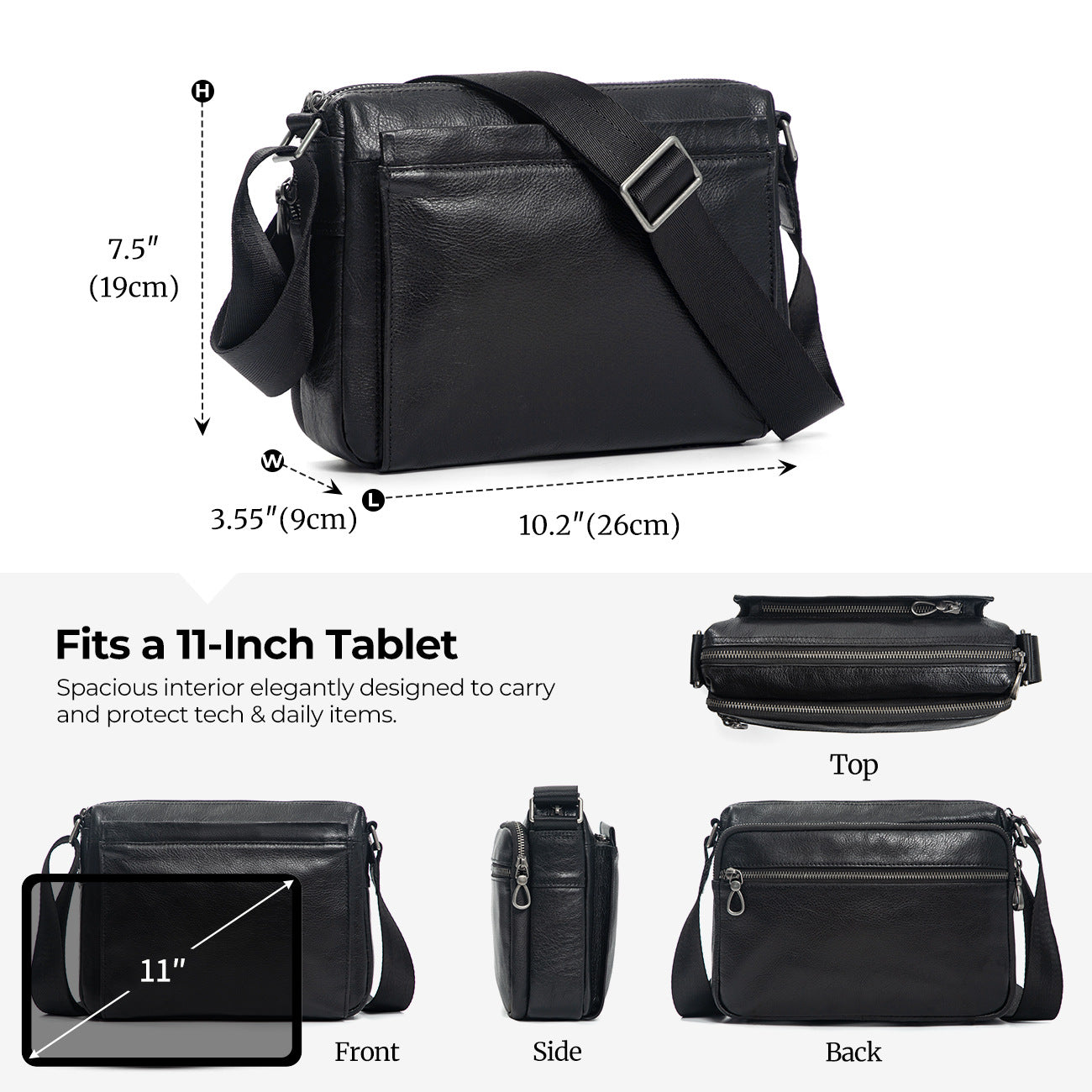 Women's & Men's Elegant Korean Soft Leather Design Applicable Men's Shoulder Bag