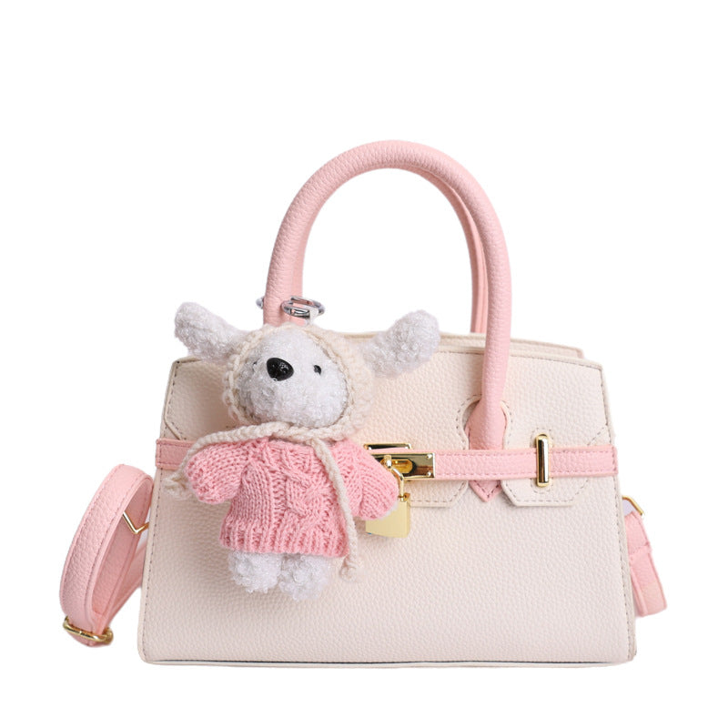 Women's Large Capacity Shell Fashionable Stylish Commuter Textured Small Square Bag