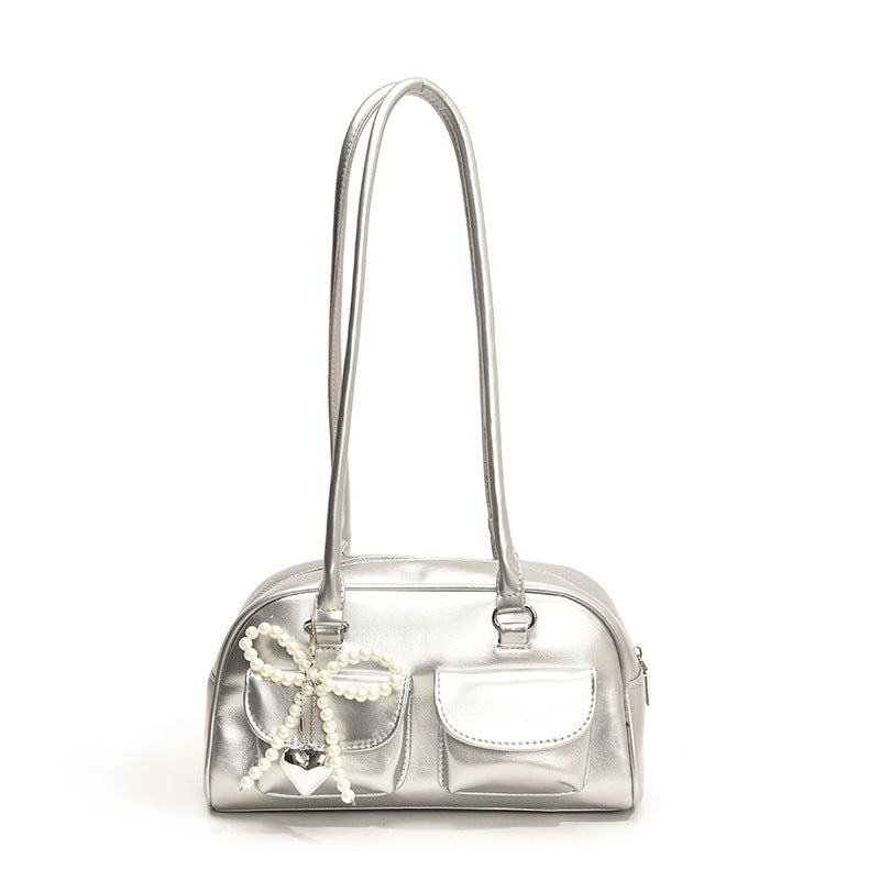 Glossy French Style Underarm High Sense Baguette Female Bags
