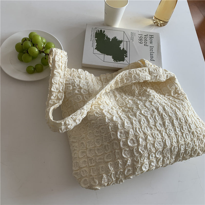 Women's Korean Cloud Pleated Underarm Simple Shopping Bags