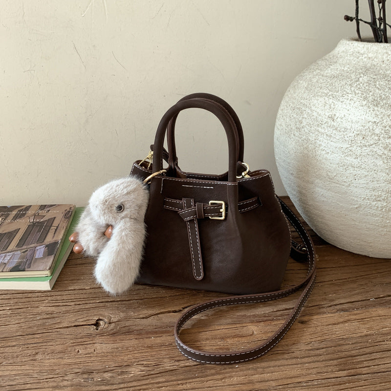 Pretty Women's Retro Simple Fashion Textured Women's Shoulder Bag