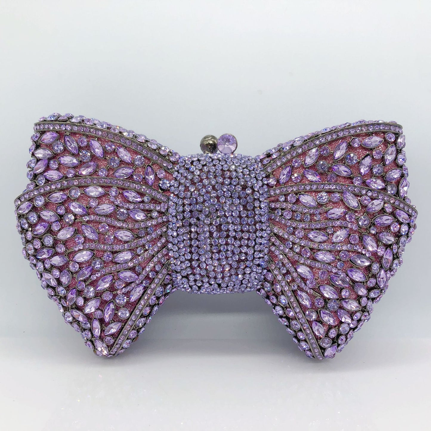 Women's Bow Diamond Hollow Full Clutch Banquet Evening Bags