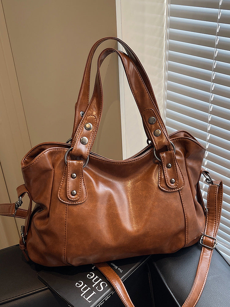 High-quality Retro Waste Soil Style Hand-held Large Capacity High-grade Bags
