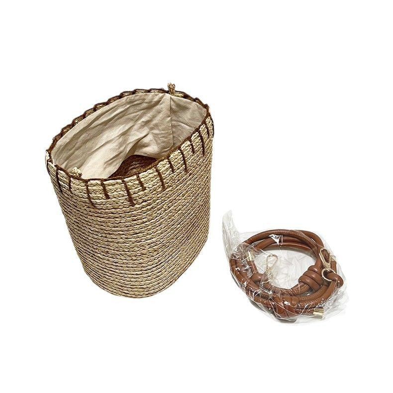 Women's Large Capacity Straw Woven Seaside Beach Vacation Hand Women's Shoulder Bag