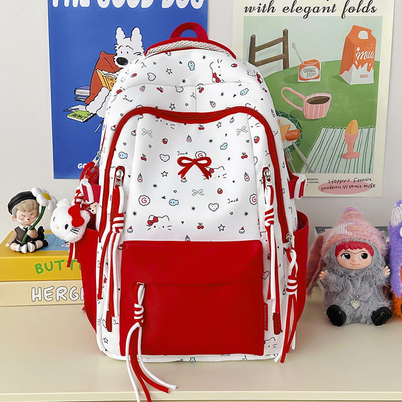 Cute Wild Korean Style Large Capacity Good-looking Bow Leisure Backpack