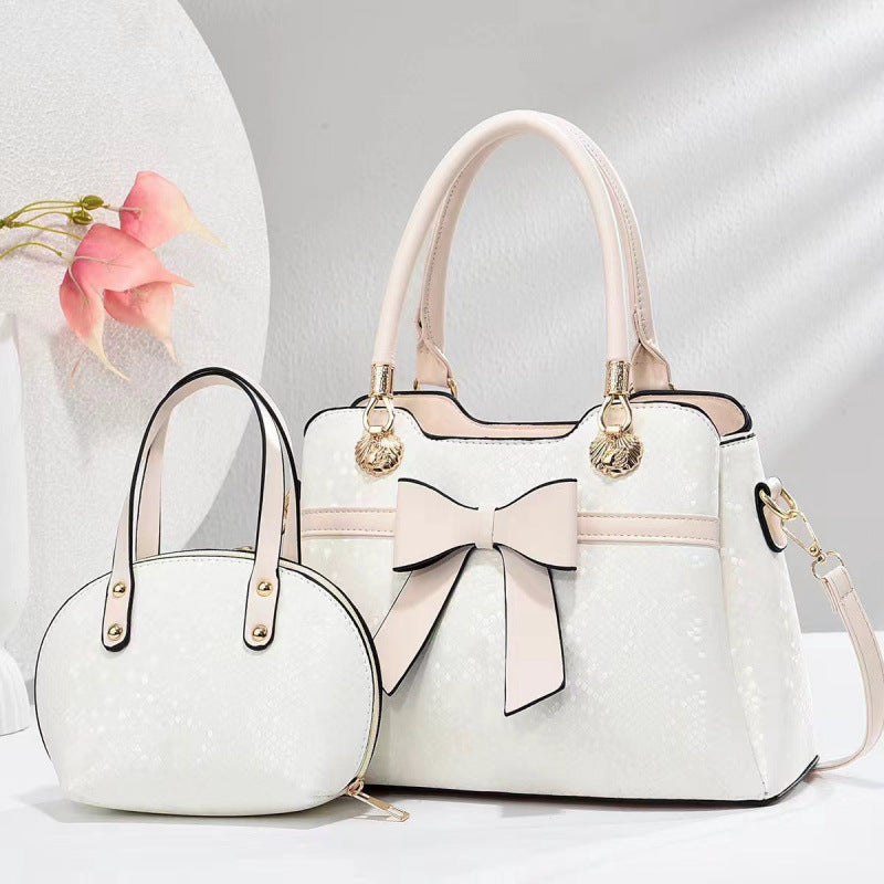 Women's Bow Female Snake Pattern Texture Women's Handbag