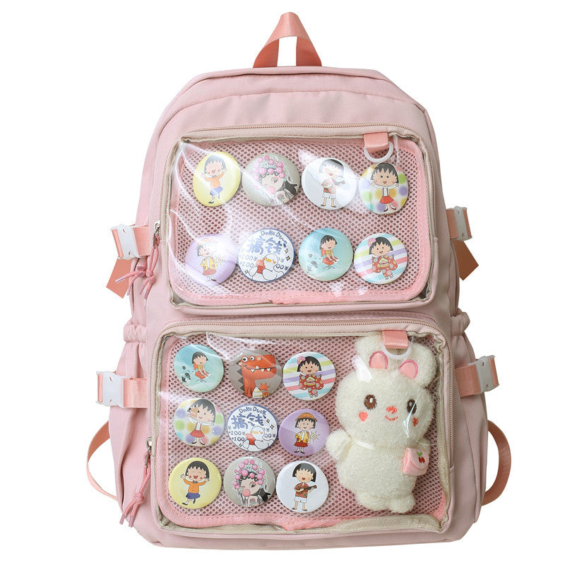 Women's Korean Fresh Transparent Large Capacity Portable Universal Backpack
