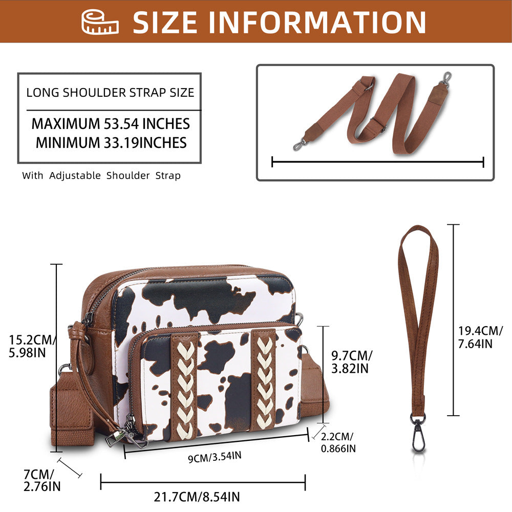 Elegant Women's Cows Pattern Mother Detachable Women's Messenger Bag