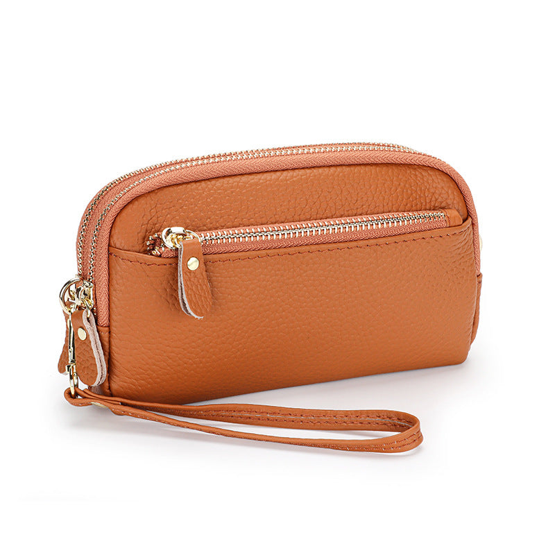Women's Genuine Leather Chain First Layer Cowhide Large Women's Clutch