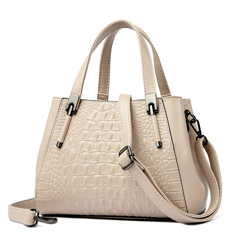 Women's Crocodile Pattern High-grade Large Capacity Commuter Handbags