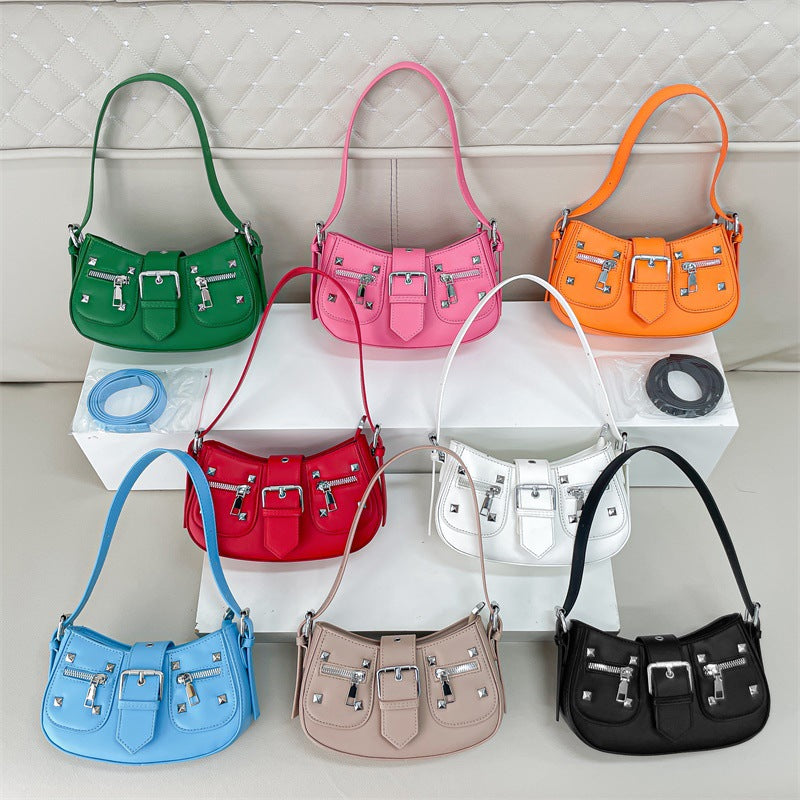 Slouchy Women's Fashion Motorcycle Retro Trendy Women's Shoulder Bag