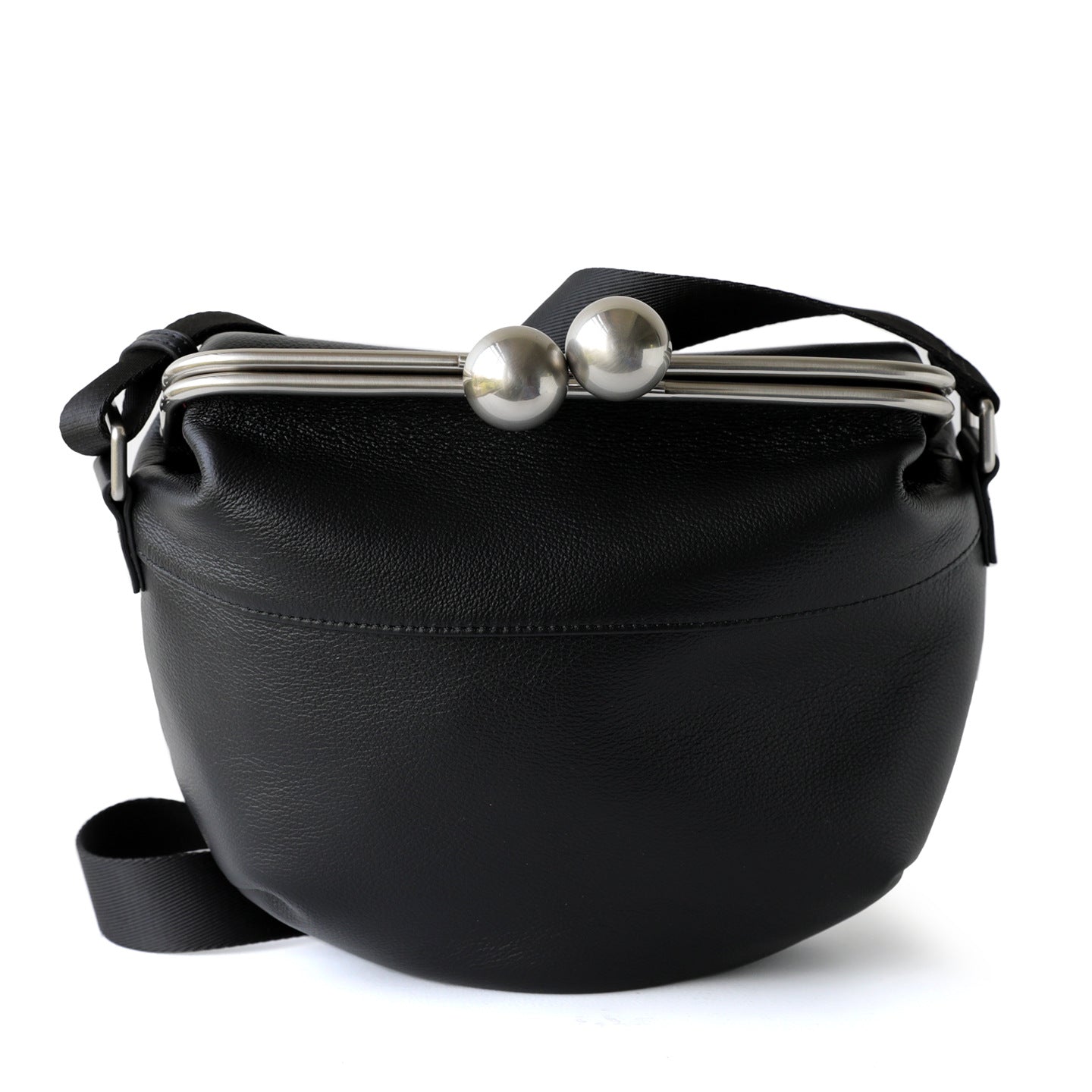 Women's Personalized Design Black First Layer Cowhide Metal Ball One Genuine Coin Purses