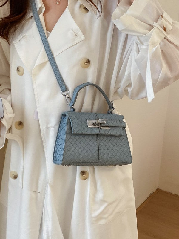 Women's Woven Pattern Texture Fashion Trendy Kelly Small Square Bags