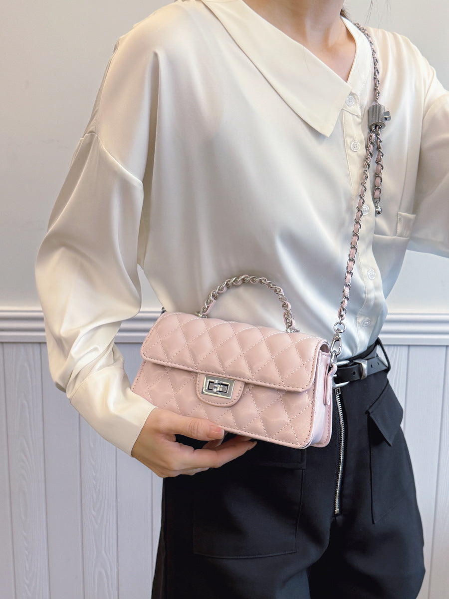 Women's High-grade Rhombus One Embroidery Chain Fashionable Women's Messenger Bag