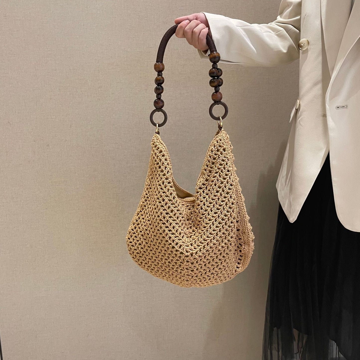 Large Capacity Female Underarm Woven Fashion Women's Shoulder Bag