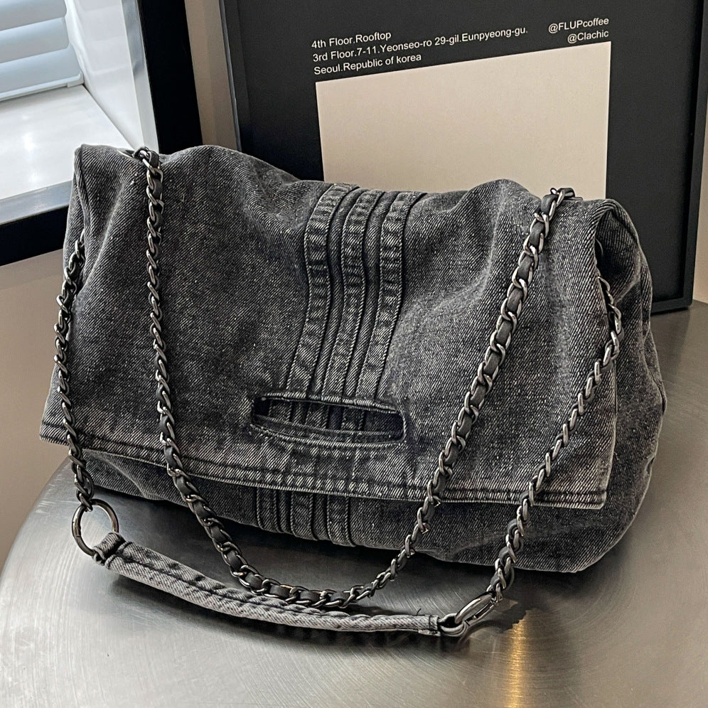Unique Large Capacity Commuter Retro Denim Tote Bags
