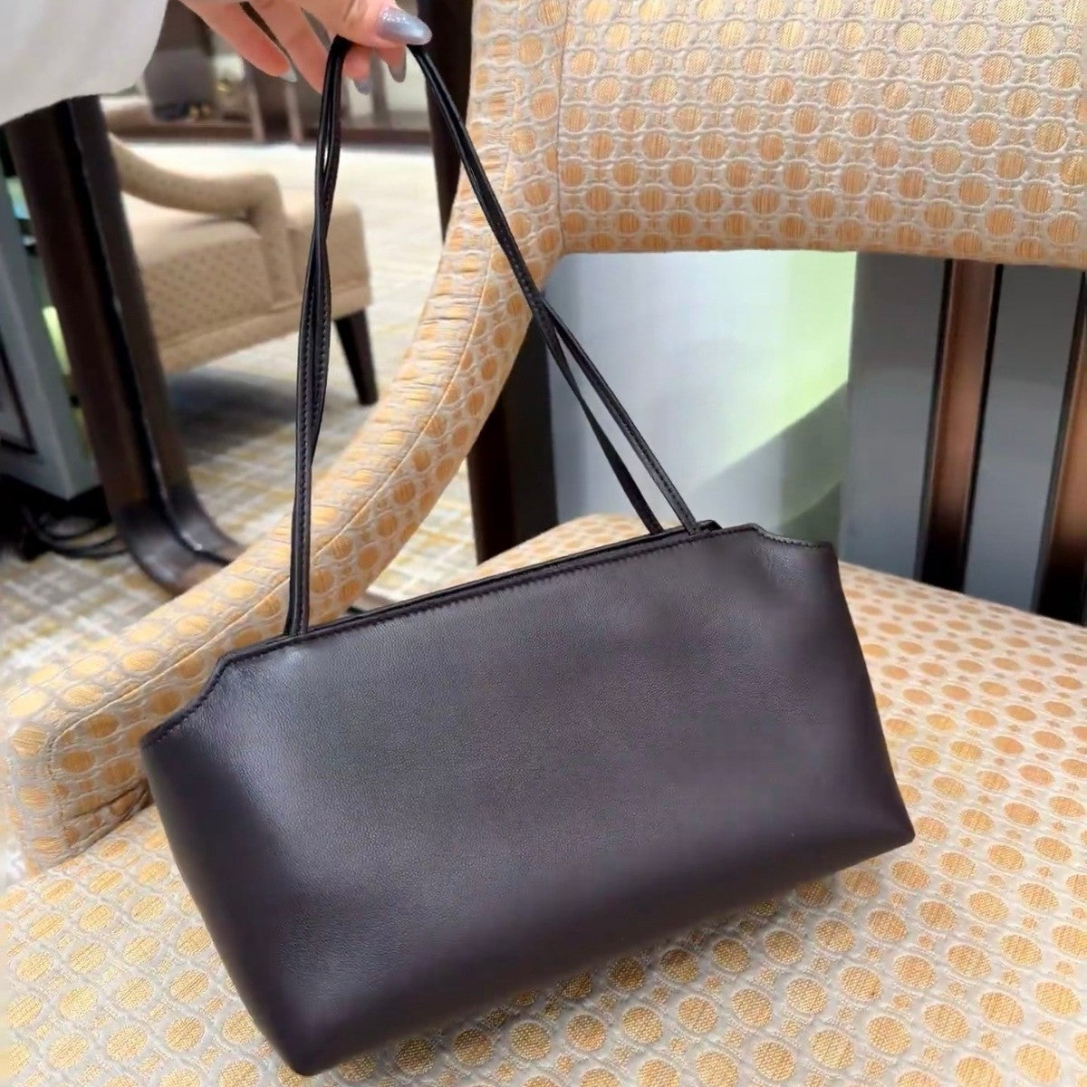 Inside Outside Sheepskin Vintage Leather High Sense Large Capacity Tote Bag