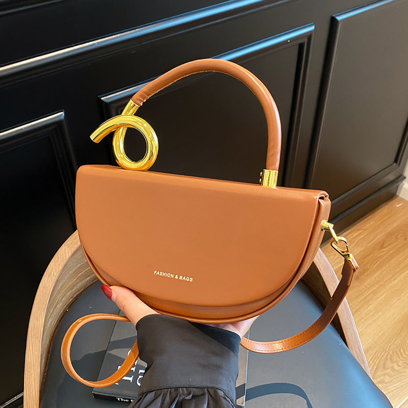 Women's Fashion Trendy Saddle Texture Underarm Leisure Shoulder Bags