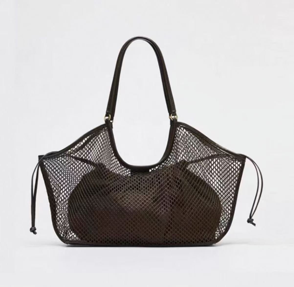Women's Large Capacity Beach Hollow Mesh Vacation Women's Handbag