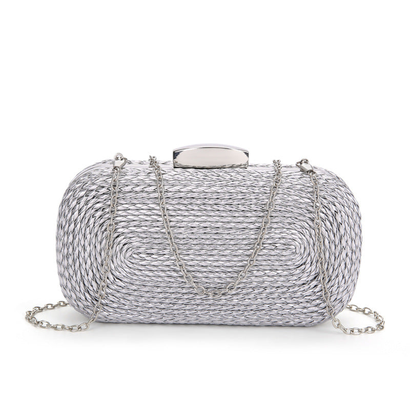 Glamorous Classy Women's Woven Makeup Wedding Dinner Bag