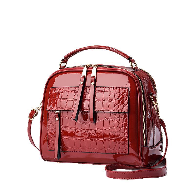 Women's Retro Packet Trendy Crocodile Pattern Shiny Women's Handbag
