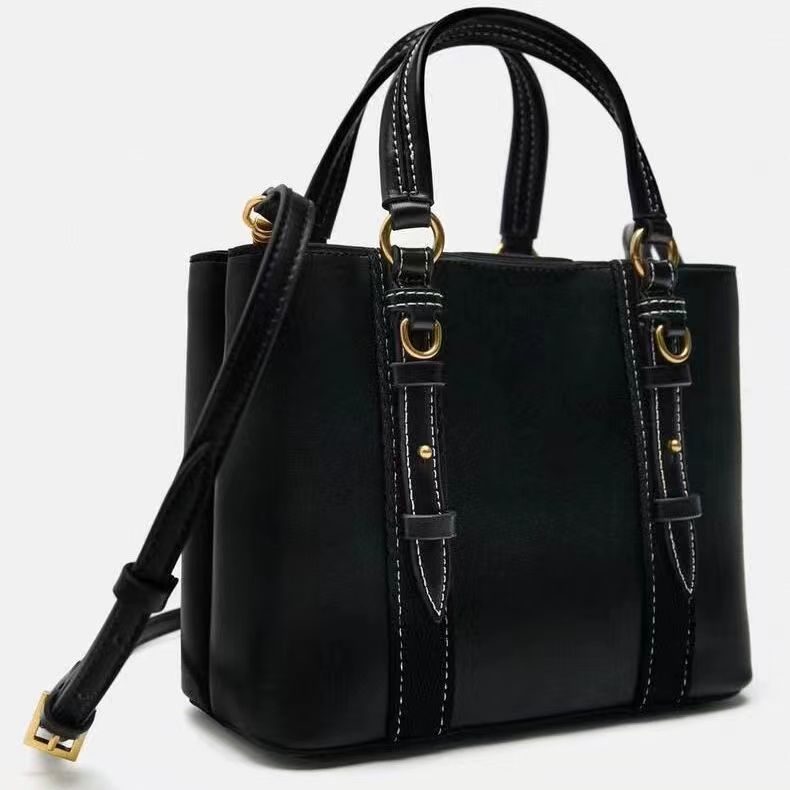 Women's Black Mini City Portable Versatile Double Women's Shoulder Bag