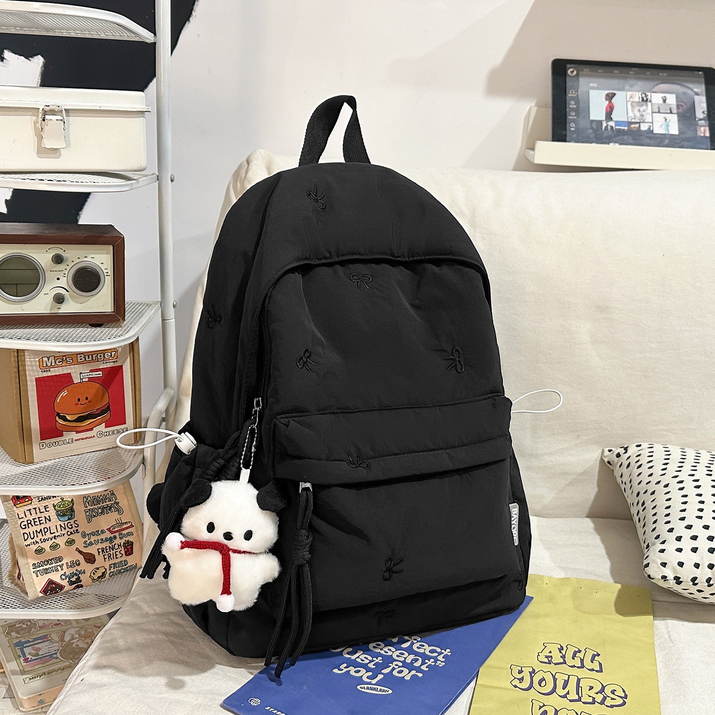 Bow Style Korean Simple Junior High College Student Schoolbag