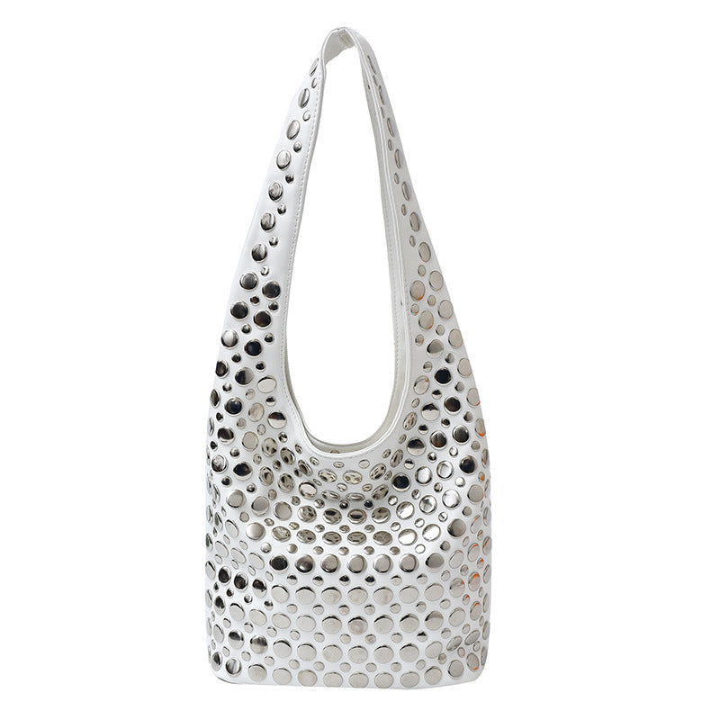 Cool Personality Dot Rivet Underarm Fashion Motorcycle Women's Shoulder Bag