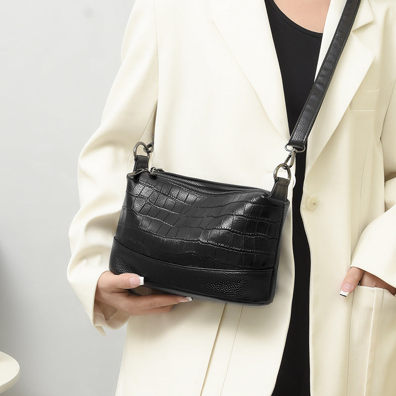 Women's Source Genuine Leather Fashion Crocodile Pattern Women's Messenger Bag