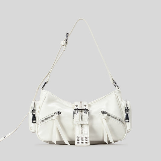 Style Hot Locomotive Rivet Unique Underarm Soft Leather Women's Shoulder Bag