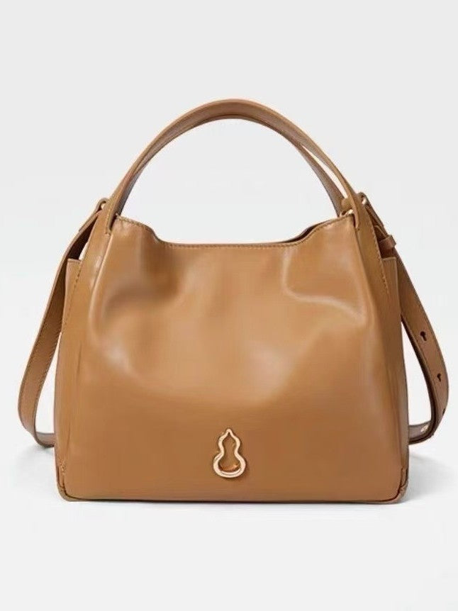 Women's First Layer Cowhide Vegetable Basket Spring Women's Shoulder Bag