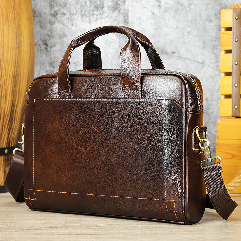 Men's First Layer Cowhide Leather Portfolio Men's Briefcase