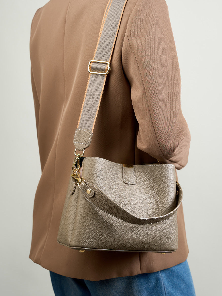 First Layer Cowhide Trendy Simple Genuine Women's Handbag
