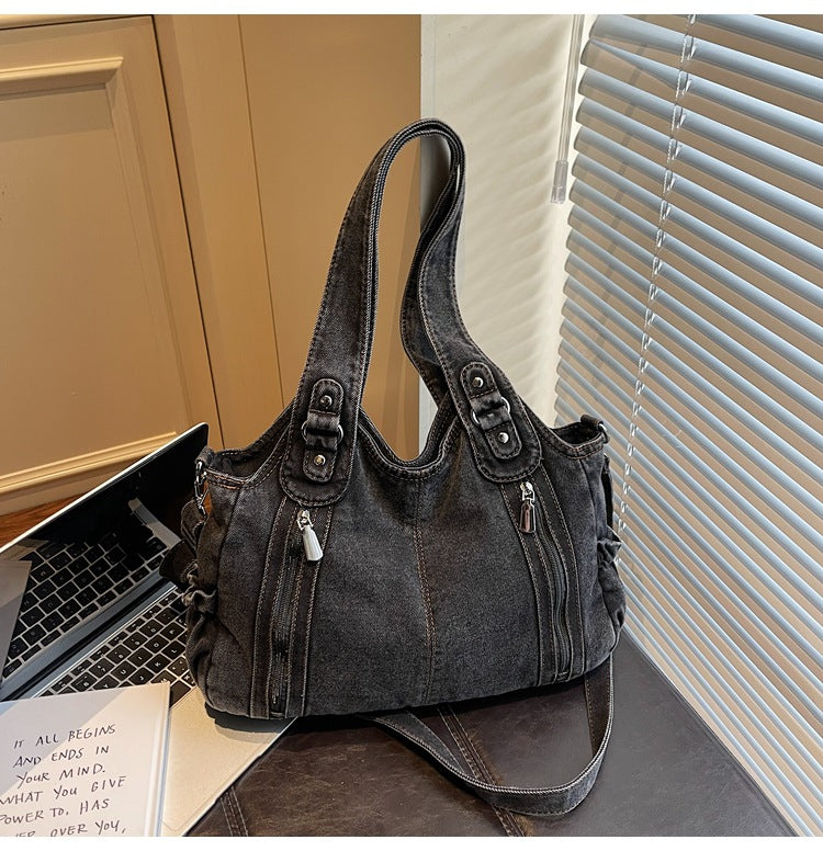 Denim Female Commuter Retro Class Western Women's Shoulder Bag