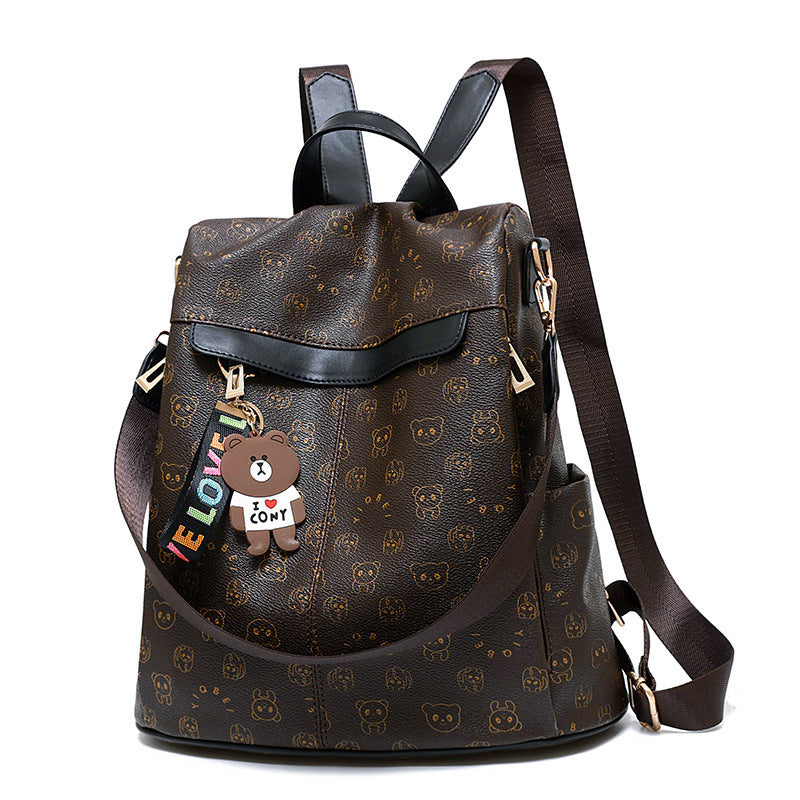 Women's Korean Style Fashionable Soft Leather Personalized Backpacks