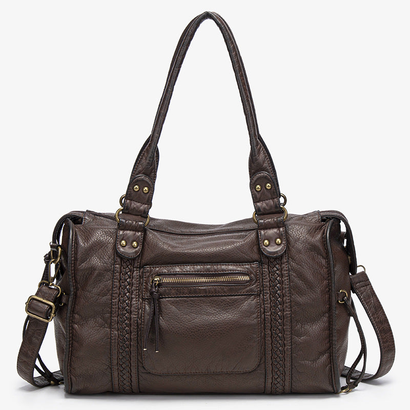 Women's Commuter Portable Large Capacity Practical Simple Washed Bags