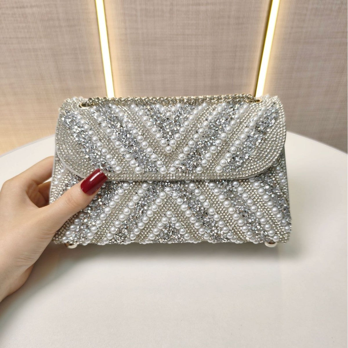 Pearl Banquet Elegant Clutch Hand Wedding Dinner Bag