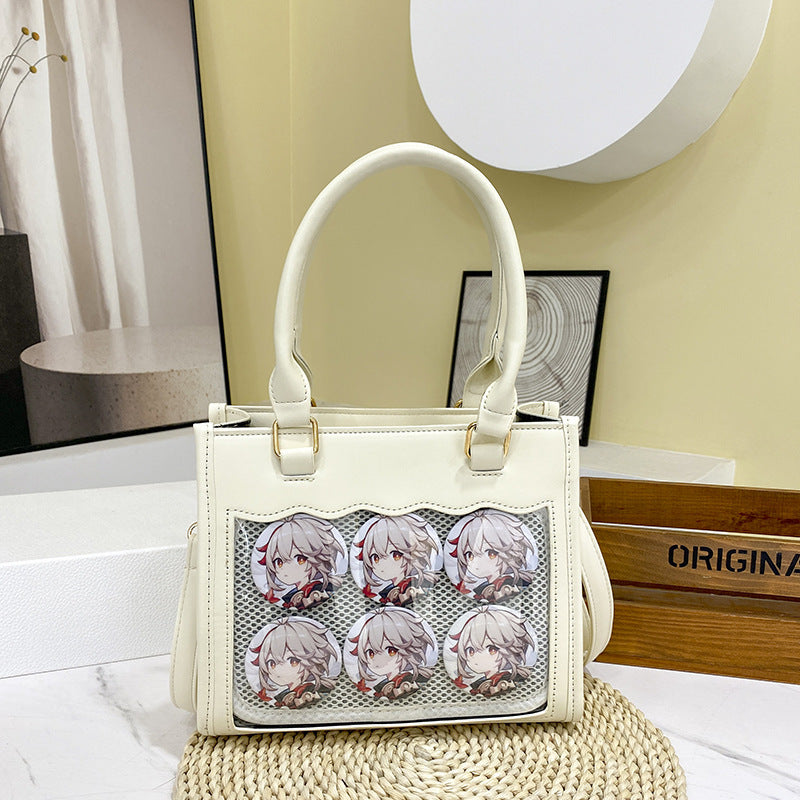 Women's Lace Cartoon Rhombus Style Cute Portable Two-dimensional Grain Women's Handbag