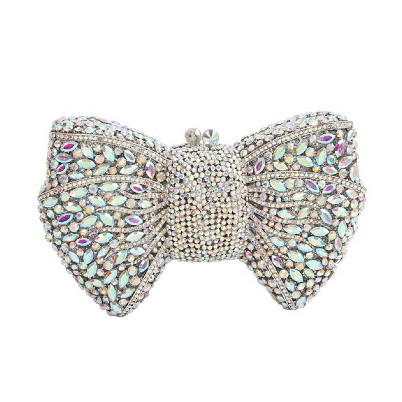 Women's Bow Diamond Hollow Full Clutch Banquet Evening Bags