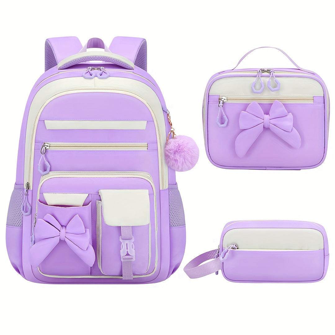 Three-piece Set Good-looking Leisure Lunch Pencil Primary School Bag