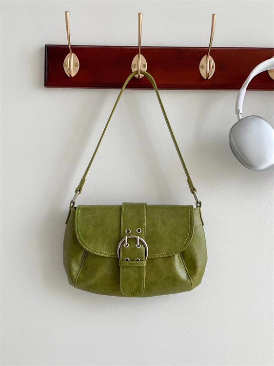 Flip Solid Color Korean Fashion Pleated One Women's Shoulder Bag