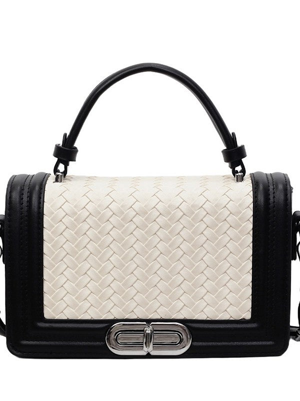 Women's Style Chain Fashion Woven Versatile Contrast Small Square Bag