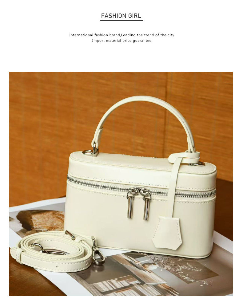 Women's Simple Lunch Box Genuine Leather Western Bags